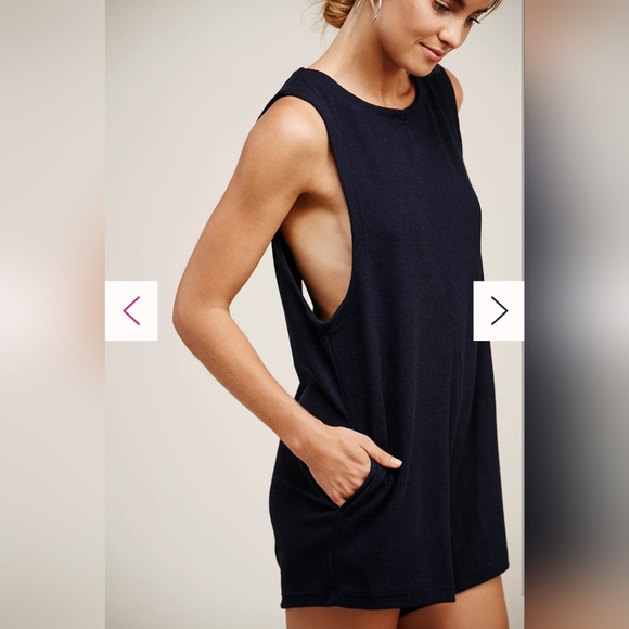 West Bay One-piece Free People Navy Blue Romper. - Picture 3 of 16